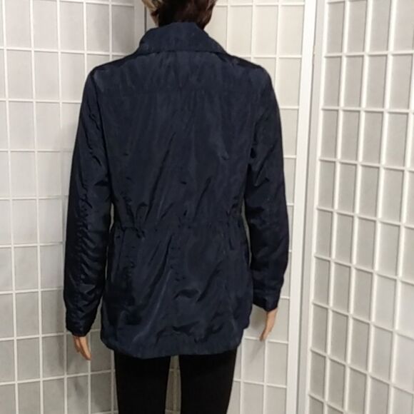 Charlotte Russe Navy Blue Lightweight Anorak Jacket Drawstring Waist Size S - Picture 4 of 16